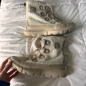 Sorel Cream and Tan Cozy High-Tops